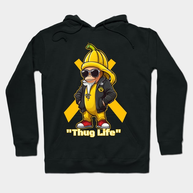 Thug Life Banana man Hoodie by Migite Art